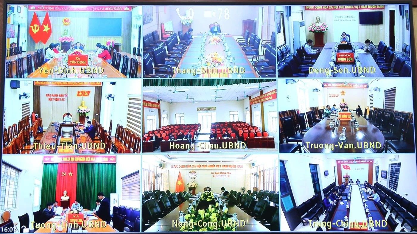 Các điểm cầu dự hội nghị.