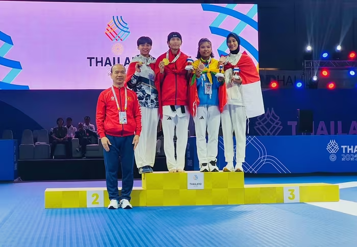 Võ sĩ taekwondo Việt Nam đã hoàn thành chỉ tiêu Huy chương Vàng tại SEA Games 33 năm 2025. (Ảnh: ĐOÀN TTVN) Võ sĩ taekwondo Việt Nam đã hoàn thành chỉ tiêu Huy chương Vàng tại SEA Games 33 năm 2025. (Ảnh: ĐOÀN TTVN)