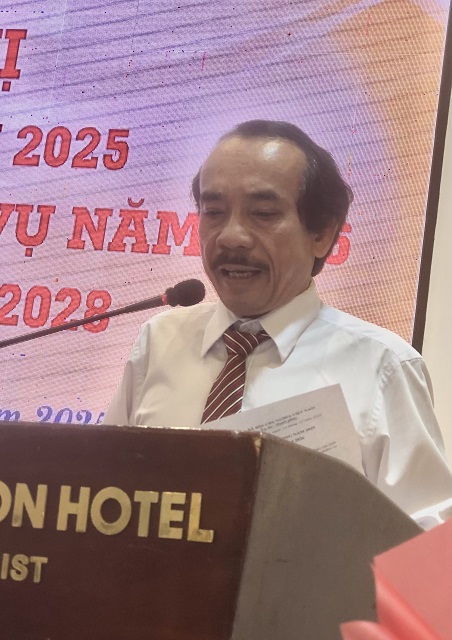 Ông Mai Văn Quang trình bày Báo cáo tổng kết. Ảnh: VH Ông Mai Văn Quang trình bày Báo cáo tổng kết. Ảnh: VH