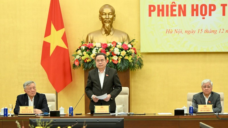 Chủ tịch Quốc hội Trần Thanh Mẫn chủ tr&igrave; Phi&ecirc;n họp thứ tư của Hội đồng Bầu cử quốc gia.