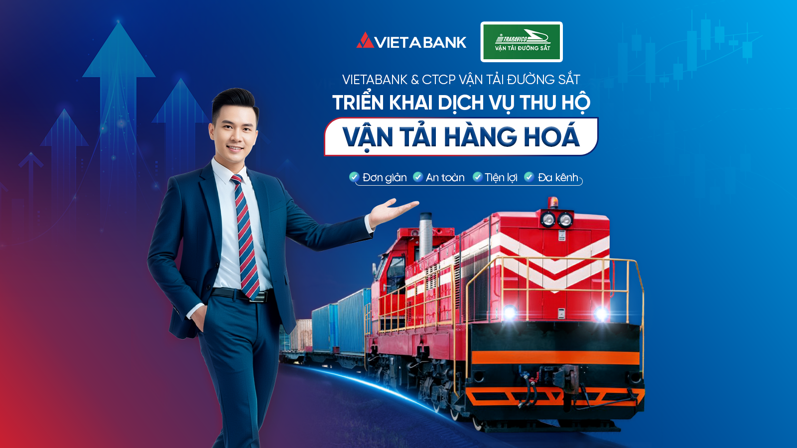 VIETABANK và Công ty Vận tải Đường sắt hợp tác triển khai dịch vụ thu hộ vận tải hàng hóa