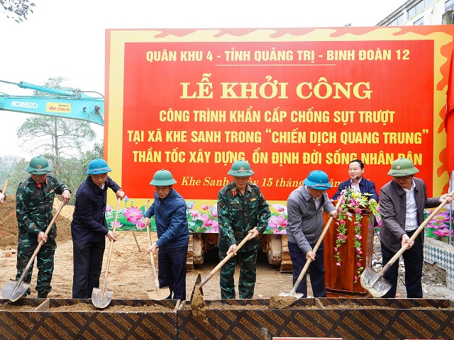 Khởi công công trình khẩn cấp xử lý sạt lở, bảo đảm an toàn khu dân cư xã Khe Sanh