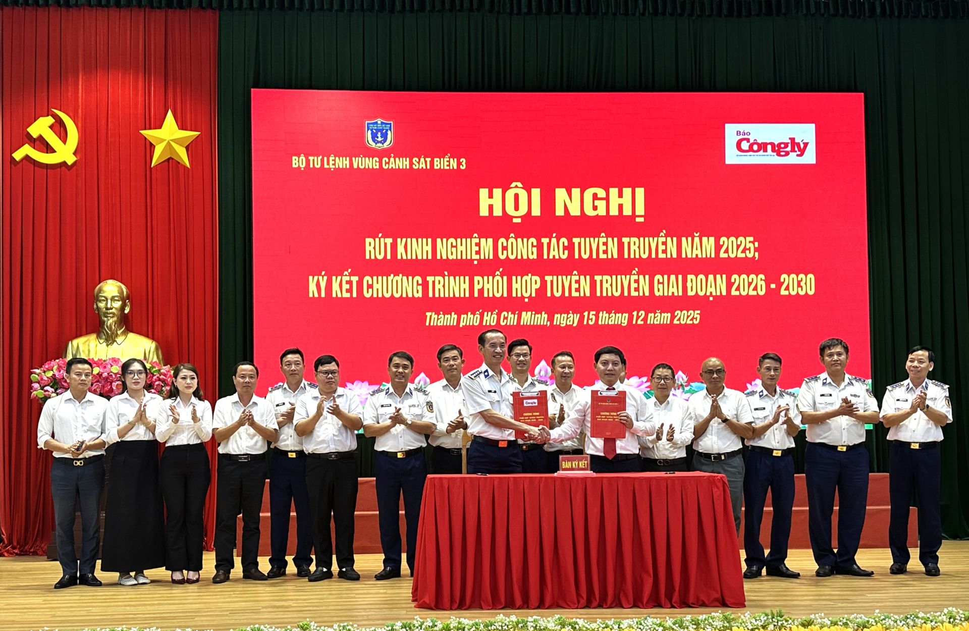 Vùng Cảnh sát biển 3 và Báo Công lý ký kết phối hợp tuyên truyền giai đoạn 2026 – 2030