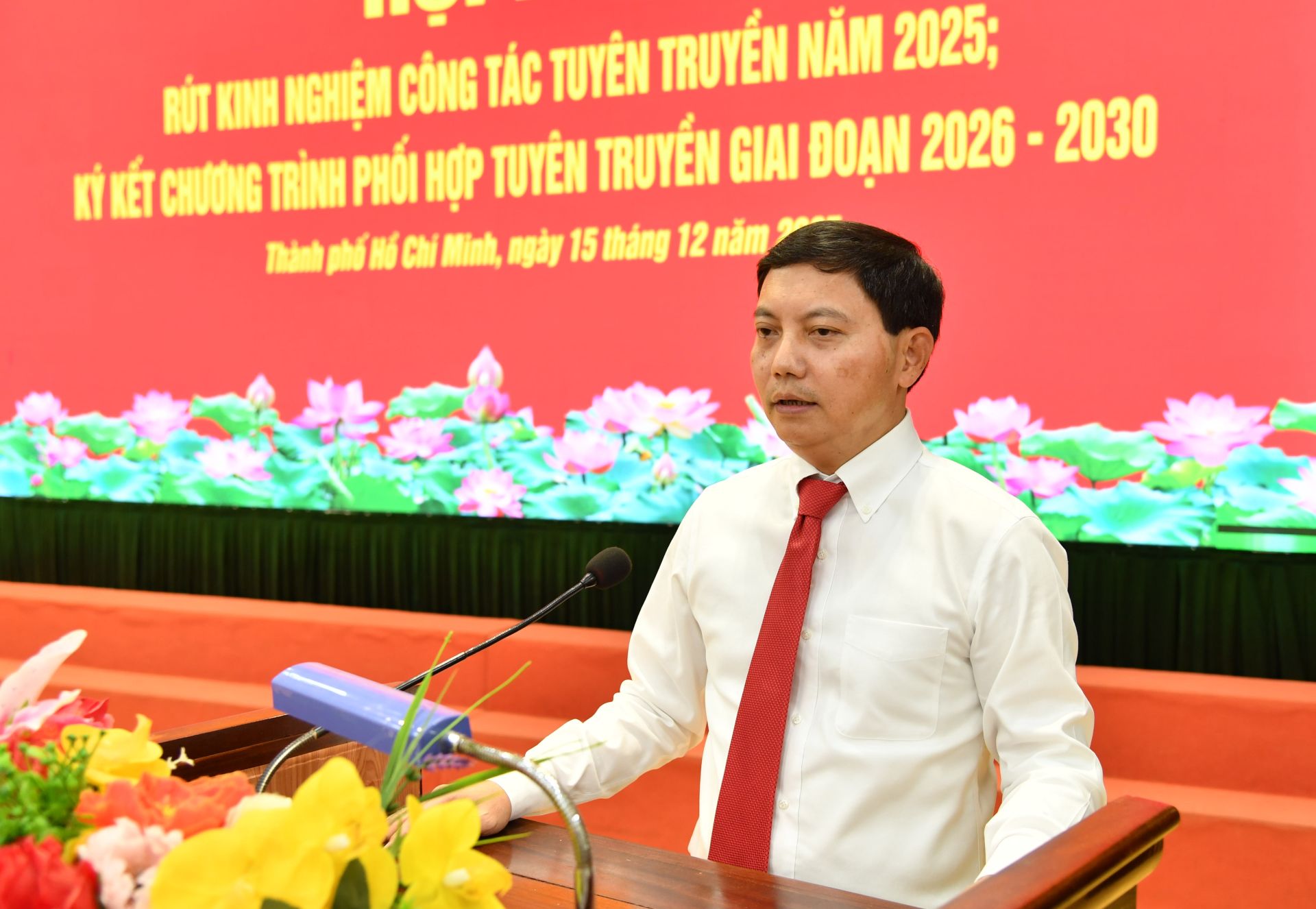 &Ocirc;ng Trần Đức Vinh, Tổng Bi&ecirc;n tập B&aacute;o C&ocirc;ng l&yacute; ph&aacute;t biểu tại hội nghị