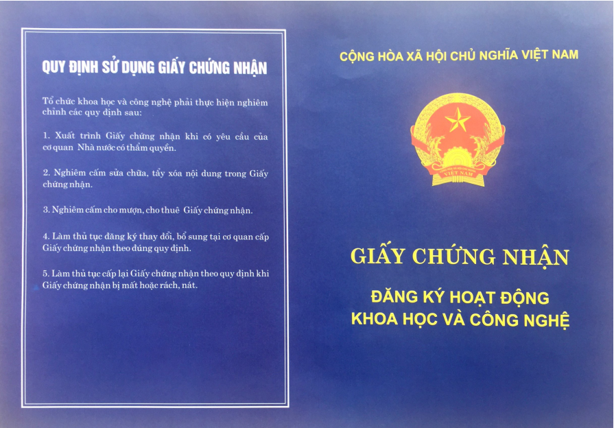 Thông báo mất Giấy chứng nhận đăng ký hoạt động khoa học và công nghệ