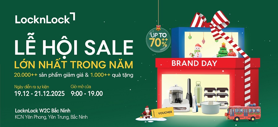 LocknLock tung nghìn deal bùng cháy, giảm đến 70% tại Ngày Thương hiệu W2C Bắc Ninh