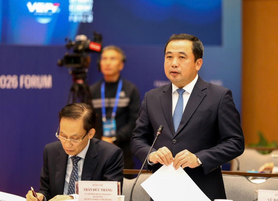 Bộ trưởng Bộ Nông nghiệp và Môi trường Trần Đức Thắng phát biểu tại Diễn đàn. Bộ trưởng Bộ Nông nghiệp và Môi trường Trần Đức Thắng phát biểu tại Diễn đàn.