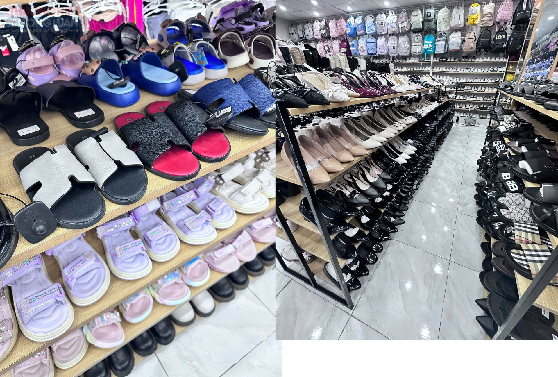 Khu vực bày bán giày dép tại cửa hàng Vân Ruby Hải Phòng. Khu vực bày bán giày dép tại cửa hàng Vân Ruby Hải Phòng.