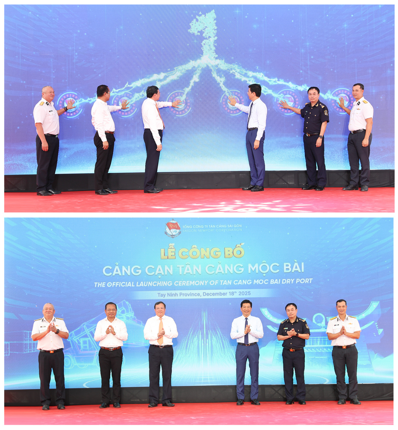 Các đại biểu thực biện nghi thức bấm nút khai trương Các đại biểu thực biện nghi thức bấm nút khai trương