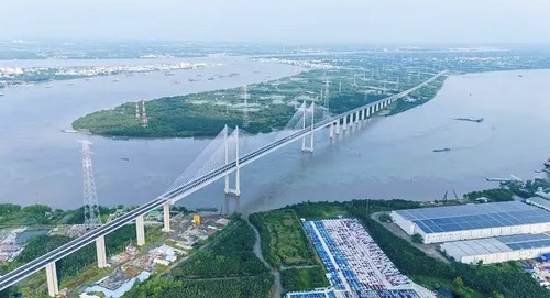 Khánh thành cầu dây văng Bình Khánh trên tuyến cao tốc Bến Lức - Long Thành