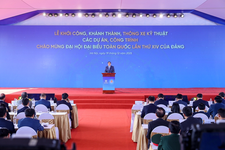 Thủ tướng Chính phủ Phạm Minh Chính phát biểu tại lễ khởi công, khánh thành và thông xe kỹ thuật các công trình, dự án chào mừng Đại hội toàn quốc lần thứ XIV của Đảng - Ảnh: VGP/Nhật Bắc Thủ tướng Chính phủ Phạm Minh Chính phát biểu tại lễ khởi công, khánh thành và thông xe kỹ thuật các công trình, dự án chào mừng Đại hội toàn quốc lần thứ XIV của Đảng - Ảnh: VGP/Nhật Bắc
