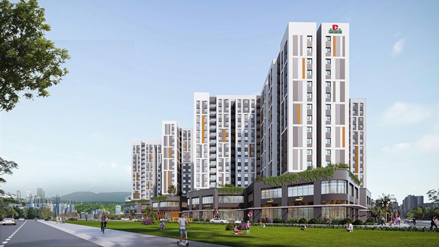 Phối cảnh dự &aacute;n nh&agrave; ở x&atilde; hội tại khu đất số 3, khu B thuộc KDC nam cầu Cẩm Lệ.