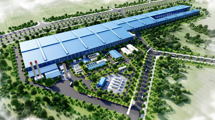 Dự &aacute;n Nh&agrave; m&aacute;y Sản xuất Ray v&agrave; Th&eacute;p đặc biệt H&ograve;a Ph&aacute;t Dung Quất được triển khai tr&ecirc;n diện t&iacute;ch gần 15 ha tại KCN ph&iacute;a Đ&ocirc;ng Khu Kinh tế Dung Quất. Ảnh: HPG