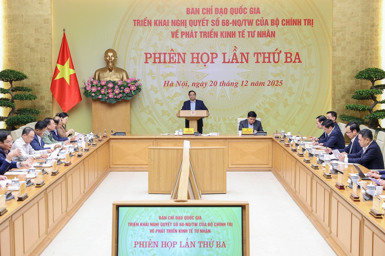 Thủ tướng chủ trì phiên họp lần thứ 3 Ban Chỉ đạo về phát triển kinh tế tư nhân - Ảnh: VGP/Nhật Bắc Thủ tướng chủ trì phiên họp lần thứ 3 Ban Chỉ đạo về phát triển kinh tế tư nhân - Ảnh: VGP/Nhật Bắc