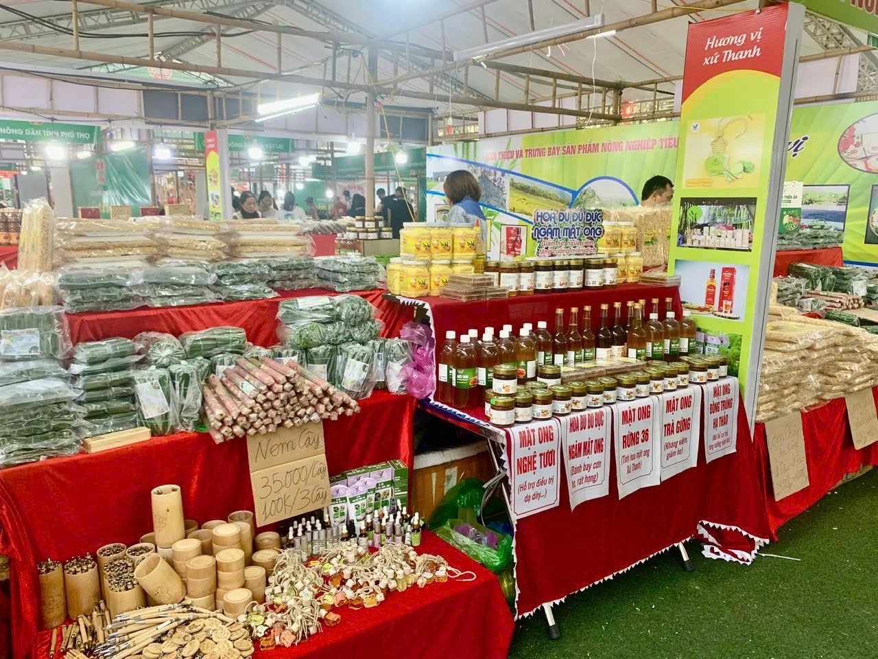 Gian h&agrave;ng giới thiệu, quảng b&aacute; sản phẩm của HND Thanh H&oacute;a tại Festival Ng&agrave;y hội n&ocirc;ng d&acirc;n Thủ đ&ocirc; năm 2025.