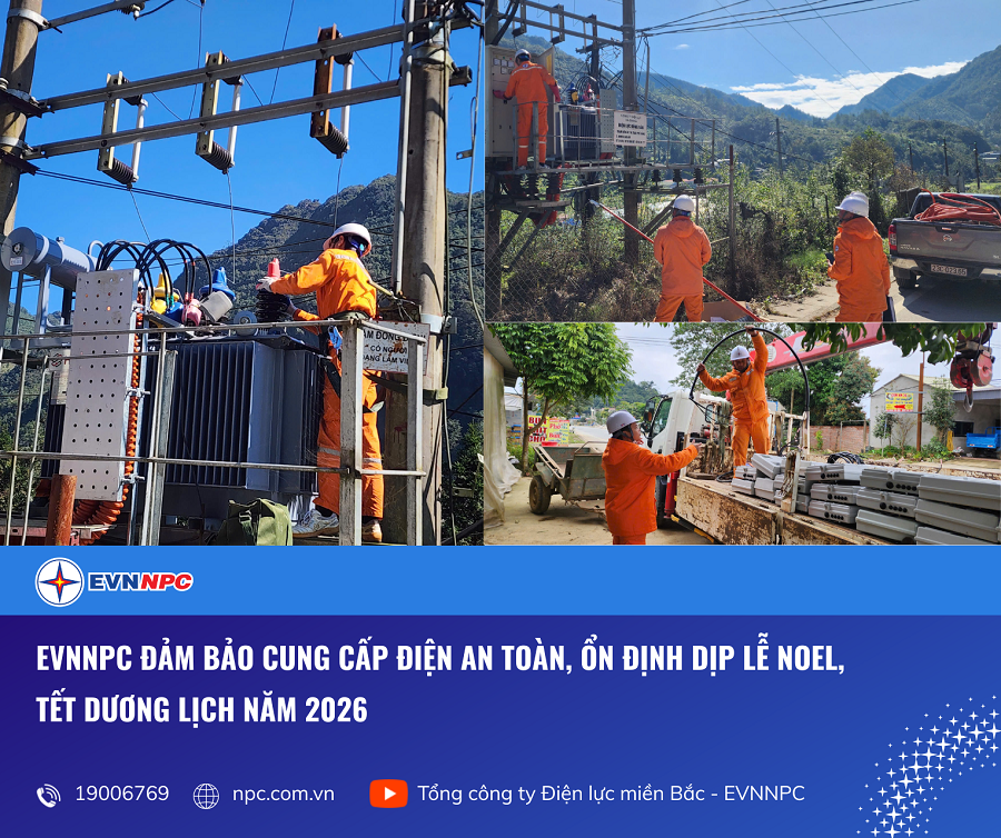 EVNNPC đảm bảo cung cấp điện an toàn, ổn định dịp Lễ Noel, Tết Dương lịch