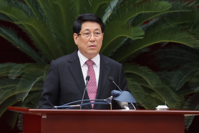 Chủ tịch nước Lương Cường ph&aacute;t biểu tại Hội nghị - Ảnh: VGP/Nhật Bắc