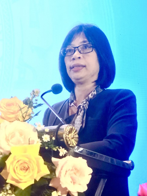 B&agrave; Nguyễn Thị Thanh Lịch ph&aacute;t biểu chỉ đạo Đại hội. Ảnh: VH