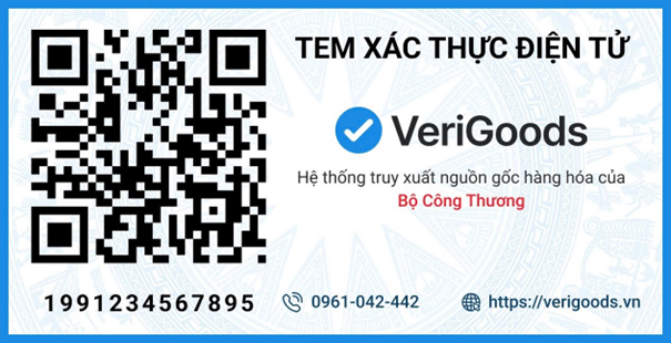 M&atilde; v&agrave; tem x&aacute;c thực điện tử m&agrave; doanh nghiệp sẽ được cấp v&agrave; gắn l&ecirc;n sản phẩm