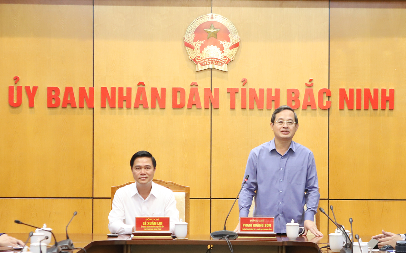 Chủ tịch UBND tỉnh Phạm Ho&agrave;ng Sơn ph&aacute;t biểu chỉ đạo tại hội nghị