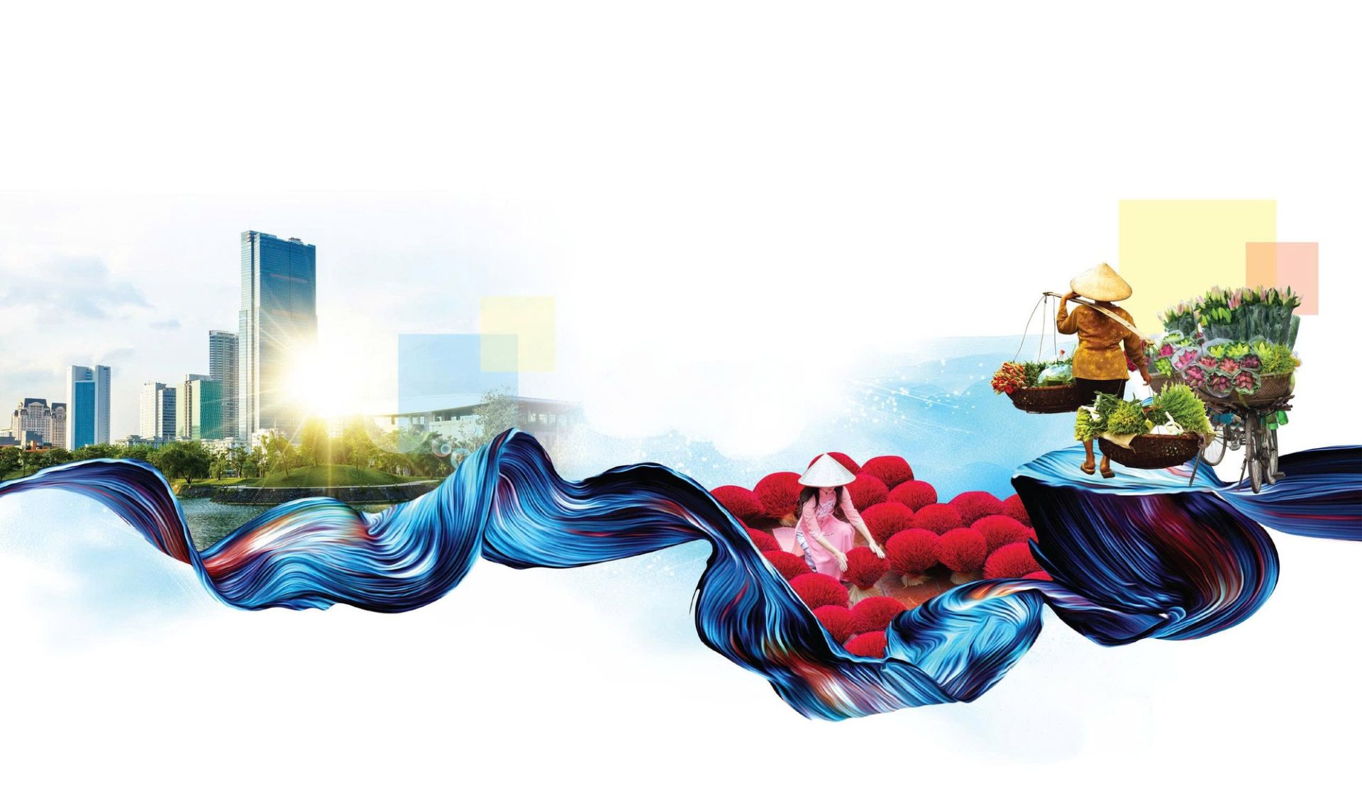 H&igrave;nh ảnh H&agrave; Nội được kể bằng ng&ocirc;n ngữ s&aacute;ng tạo v&agrave; mỹ thuật hiện đại, t&ocirc;n vinh nhịp sống đ&ocirc; thị đan xen gi&aacute; trị văn h&oacute;a truyền thống trong c&aacute;c hoạt động ch&agrave;o đ&oacute;n năm mới.