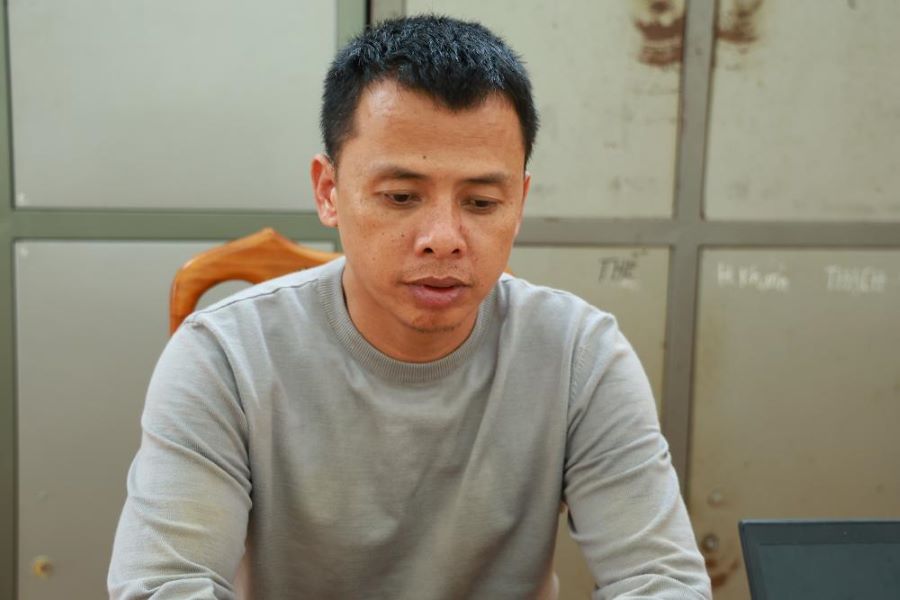 Đối tượng Nguyễn Đức Minh tại cơ quan điều tra.