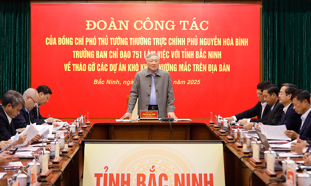 Phó Thủ tướng Thường trực Chính phủ Nguyễn Hòa Bình chỉ đạo tháo gỡ khó khăn, vướng mắc các dự án tại Bắc Ninh
