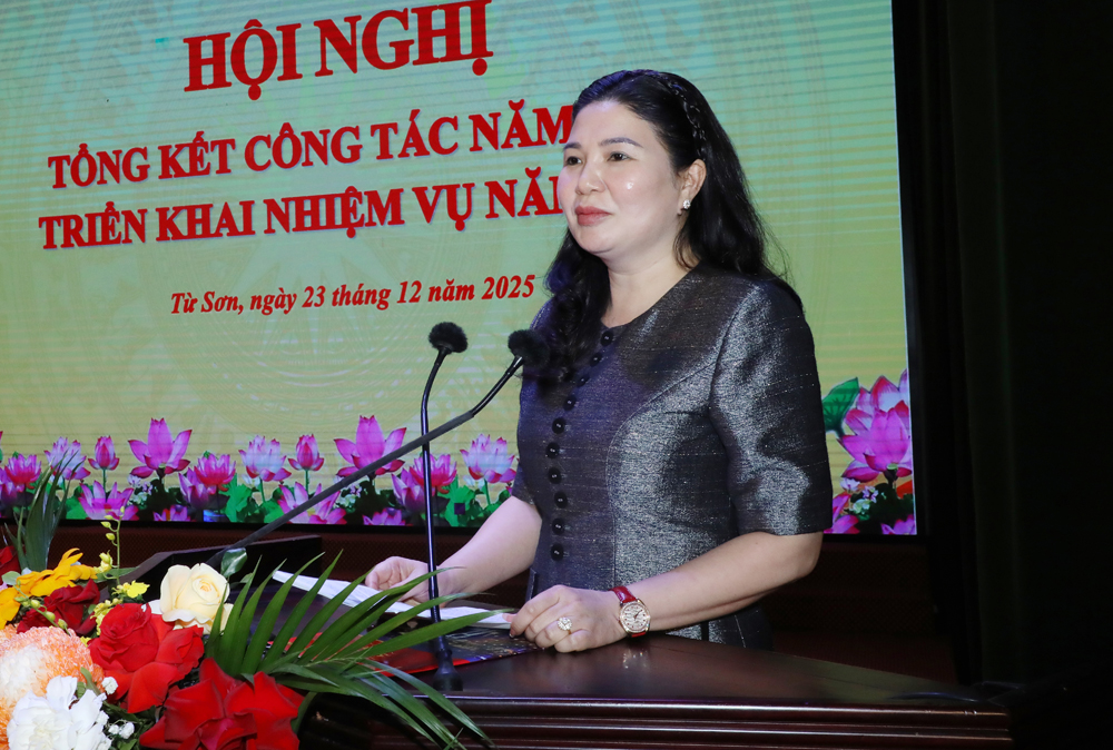 Đồng ch&iacute; Trần Thị V&acirc;n ph&aacute;t biểu chỉ đạo.