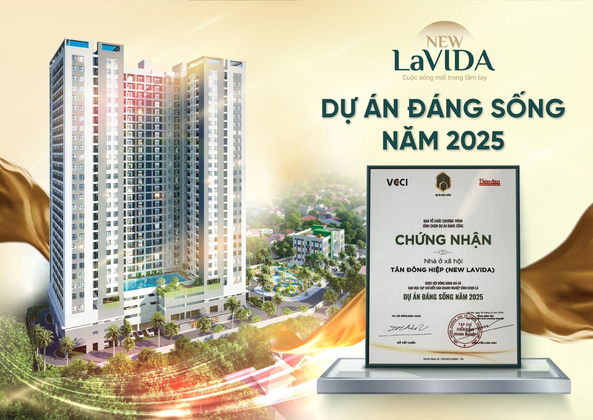 New Lavia tự h&agrave;o được vinh danh l&agrave; Dự &aacute;n đ&aacute;ng sống năm 2025