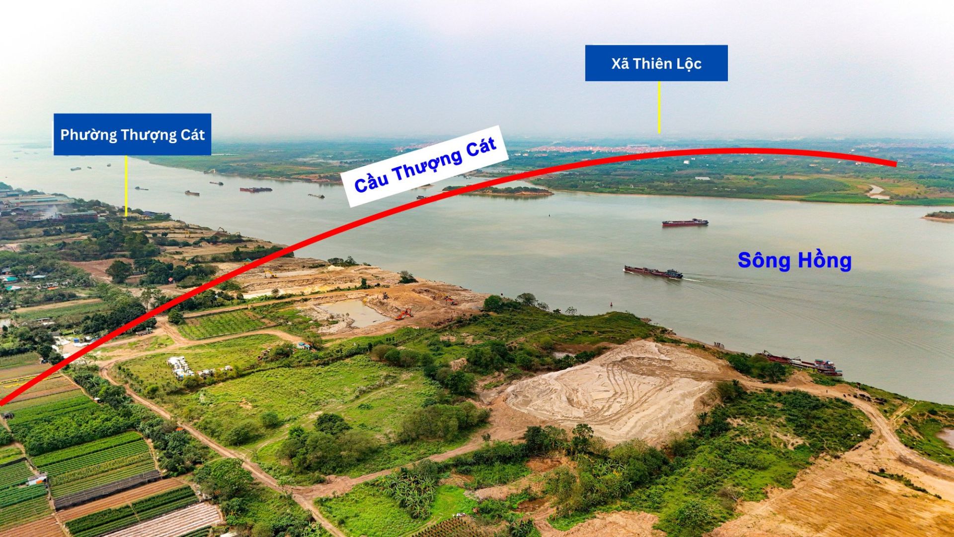 Cầu Thượng C&aacute;t &ndash; một trong những c&acirc;y cầu vượt s&ocirc;ng Hồng được H&agrave; Nội khởi c&ocirc;ng trong năm 2025.