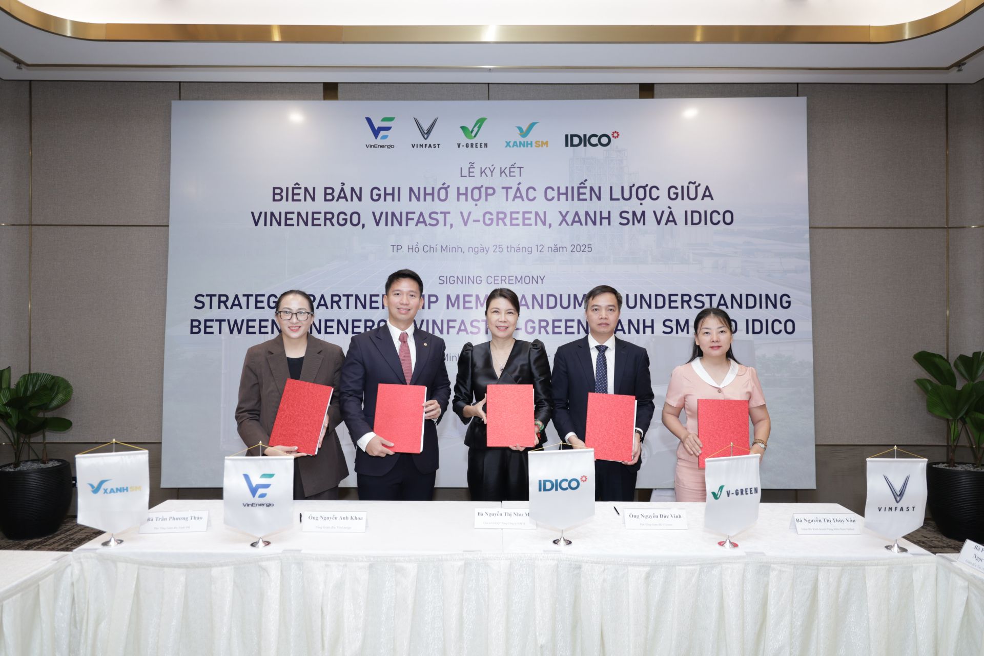 VinEnergo, VinFast, V-Green và Xanh SM hợp tác với IDICO “xanh hóa” các khu công nghiệp