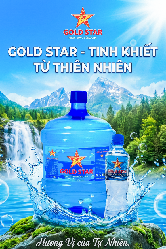 Nước đ&oacute;ng chai Gold Star
