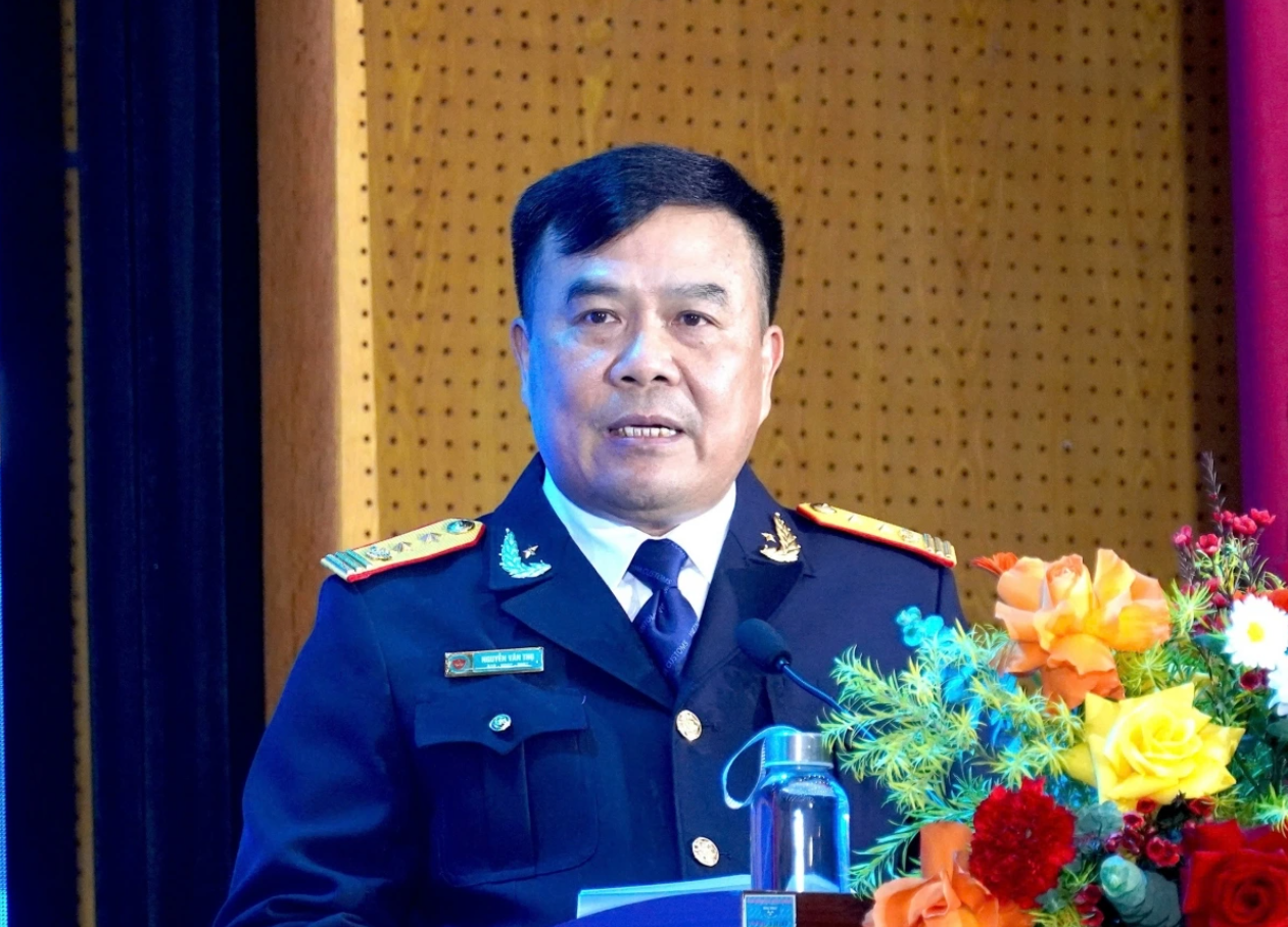 &Ocirc;ng Nguyễn Văn Thọ, Cục trưởng Cục Hải quan (Bộ T&agrave;i ch&iacute;nh) ph&aacute;t biểu tại hội nghị. Ảnh: KT