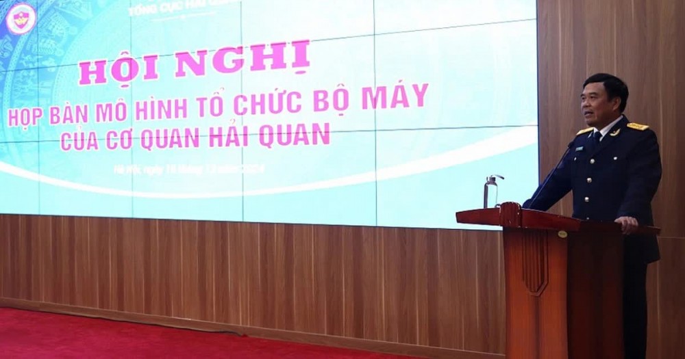 &Ocirc;ng Nguyễn Văn Thọ, Cục trưởng Cục Hải quan (Bộ T&agrave;i ch&iacute;nh) ph&aacute;t biểu tại Hội nghị họp b&agrave;n m&ocirc; h&igrave;nh tổ chức bộ m&aacute;y của cơ quan Hải quan. Ảnh: HN