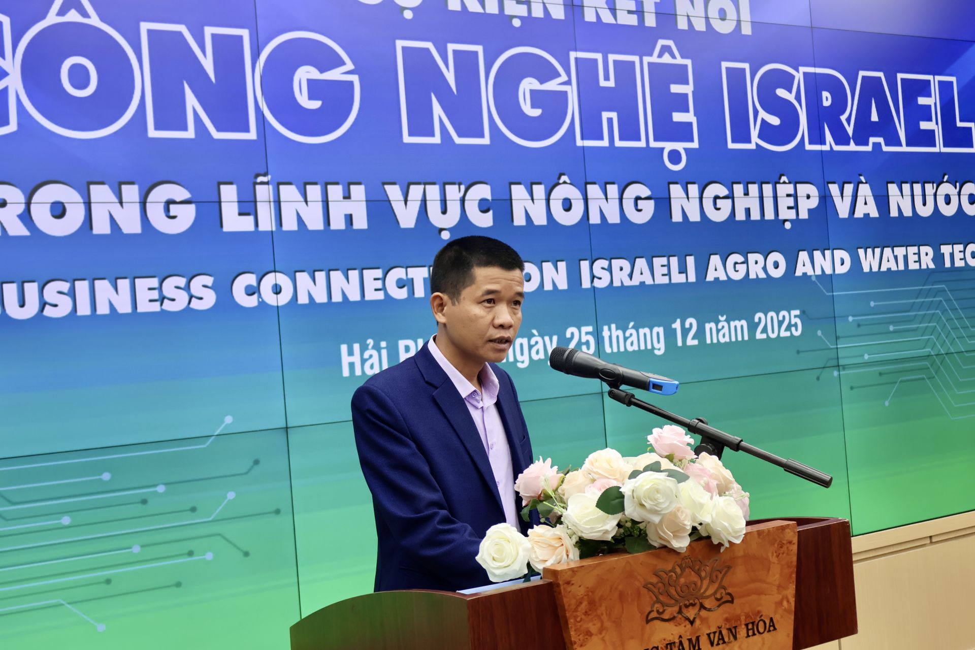 Đại diện HTX dịch vụ n&ocirc;ng nghiệp An Thanh chia sẻ về nhu cầu ứng dụng c&ocirc;ng nghệ cao trong lĩnh vực n&ocirc;ng nghiệp.