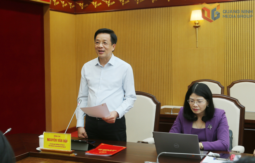 Ông Nguyễn Văn Hồi, Ủy viên BTV Tỉnh ủy, Chủ nhiệm Ủy ban Kiểm tra Tỉnh ủy Quảng Ninh, phát biểu tại hội nghị. Ông Nguyễn Văn Hồi, Ủy viên BTV Tỉnh ủy, Chủ nhiệm Ủy ban Kiểm tra Tỉnh ủy Quảng Ninh, phát biểu tại hội nghị.