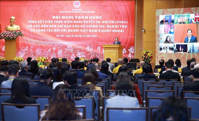 Hội nghị to&agrave;n quốc tổng kết c&ocirc;ng t&aacute;c đối với người Việt Nam ở nước ngo&agrave;i. Ảnh: Dương Giang/TTXVN