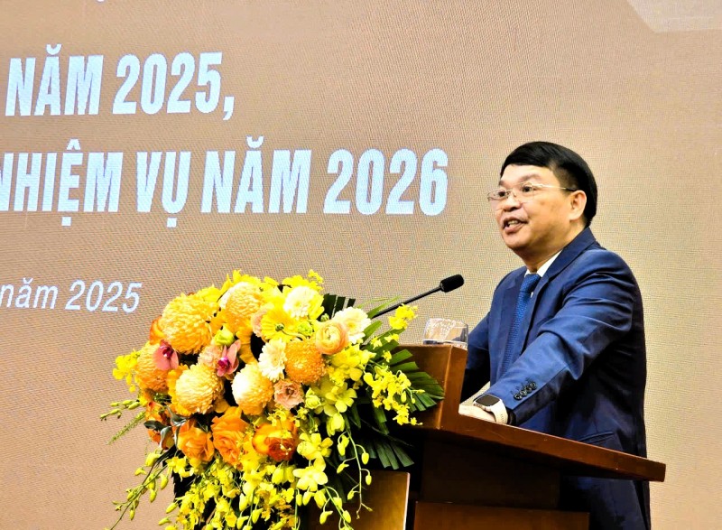 &Ocirc;ng Nguyễn Quốc Việt - Chủ tịch Hội đồng th&agrave;nh vi&ecirc;n VICEM nhấn mạnh: Năm 2026, phấn đấu đạt mục ti&ecirc;u tăng trưởng hai con số