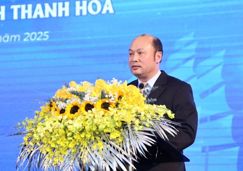 Ph&oacute; Chủ tịch UBND tỉnh Cao Văn Cường ph&aacute;t biểu tại lễ kỷ niệm.