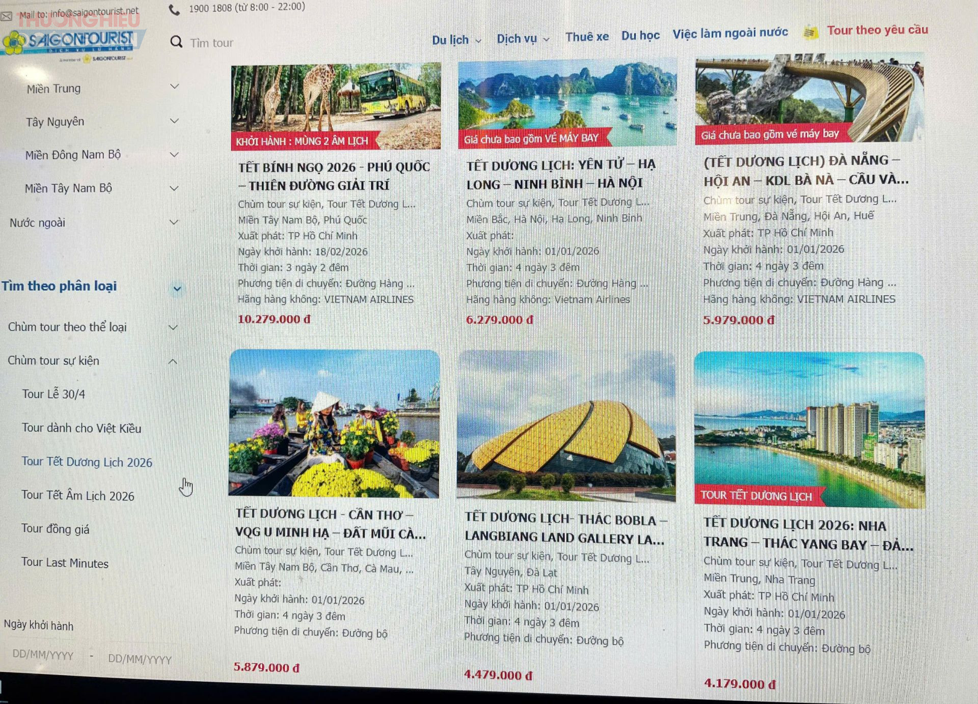 Tour du lịch trong nước dịp Tết Dương lịch