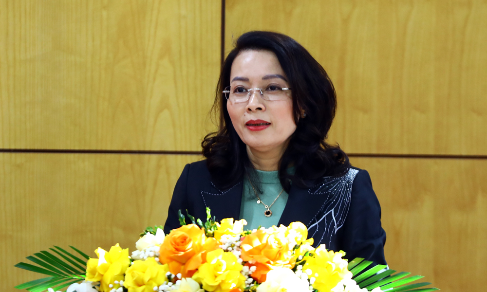 Đồng chí Nguyễn Thị Hương, Phó Bí thư Thường trực Tỉnh ủy, Bí thư Đảng ủy phát biểu chỉ đạo Đồng chí Nguyễn Thị Hương, Phó Bí thư Thường trực Tỉnh ủy, Bí thư Đảng ủy phát biểu chỉ đạo