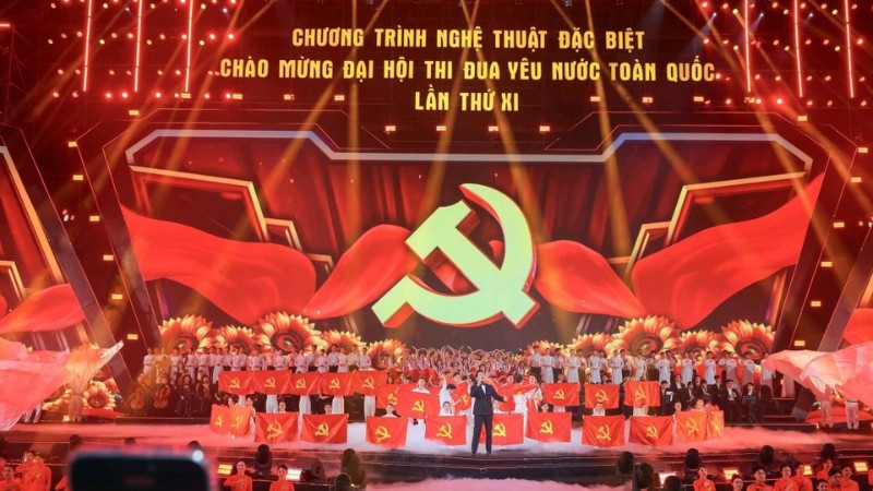 Chương tr&igrave;nh nghệ thuật đặc biệt ch&agrave;o mừng Đại hội Thi đua y&ecirc;u nước to&agrave;n quốc. (Ảnh: TTXVN)