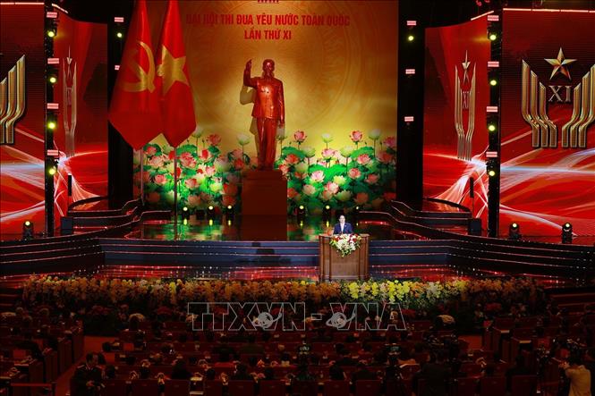 Thủ tướng Phạm Minh Ch&iacute;nh, Chủ tịch Hội đồng Thi đua - Khen thưởng Trung ương ph&aacute;t động thi đua giai đoạn 2026 - 2030. Ảnh: Dương Giang/TTXVN