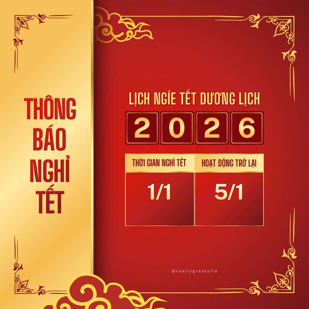 Tây Ninh thông báo về việc nghỉ lễ và treo cờ Tổ quốc Tết Dương lịch năm 2026