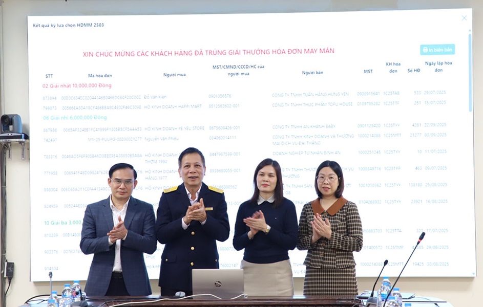 Hưng Yên tổ chức chương trình quay thưởng lựa chọn “Hóa đơn may mắn”