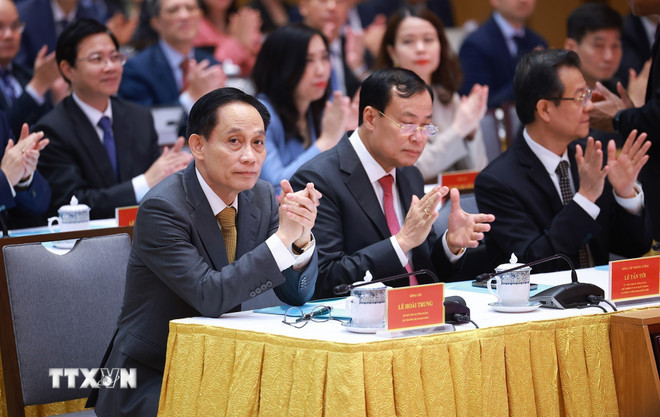 Bộ trưởng Bộ Ngoại giao L&ecirc; Ho&agrave;i Trung tham dự Hội nghị tổng kết c&ocirc;ng t&aacute;c ng&agrave;nh Ngoại giao năm 2025 v&agrave; phương hướng, nhiệm vụ năm 2026. (Ảnh: Dương Giang/TTXVN)