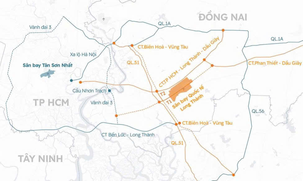 C&aacute;c tuyến đường trọng điểm kết nối S&acirc;n bay Long Th&agrave;nh