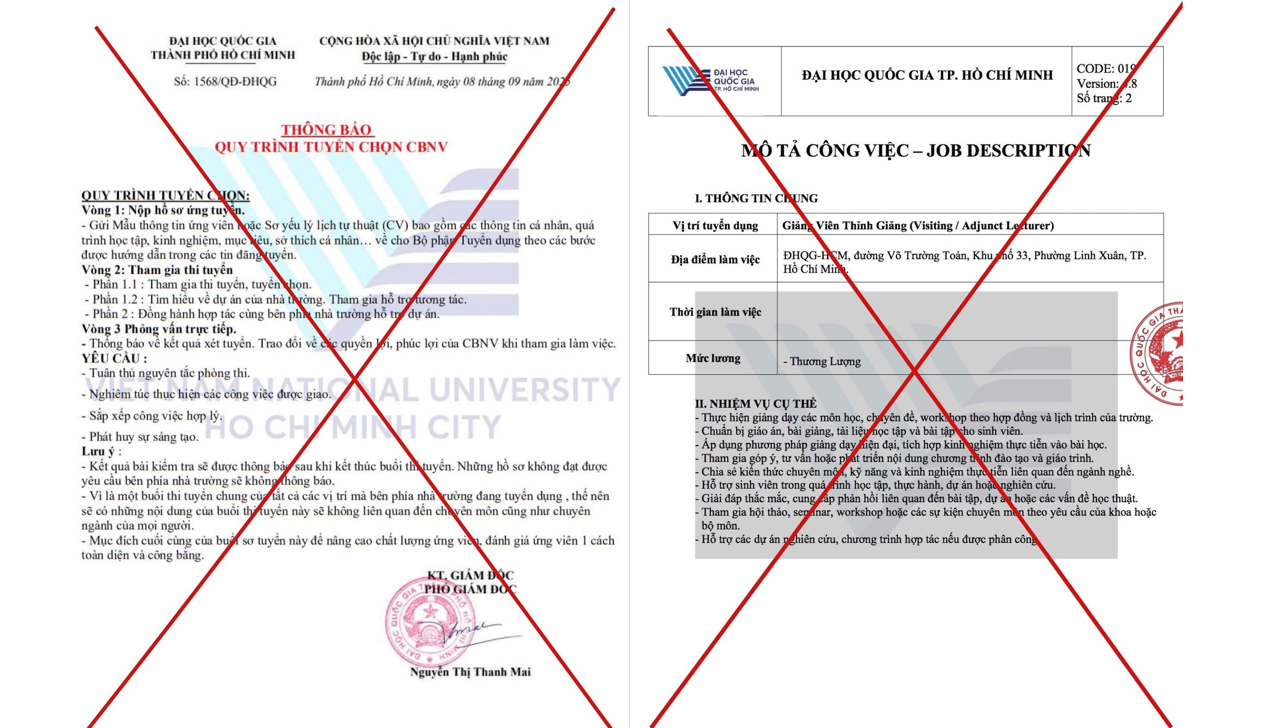 Đại học Quốc gia TP. HCM cảnh báo chiêu mạo danh tuyển dụng và kêu gọi từ thiện