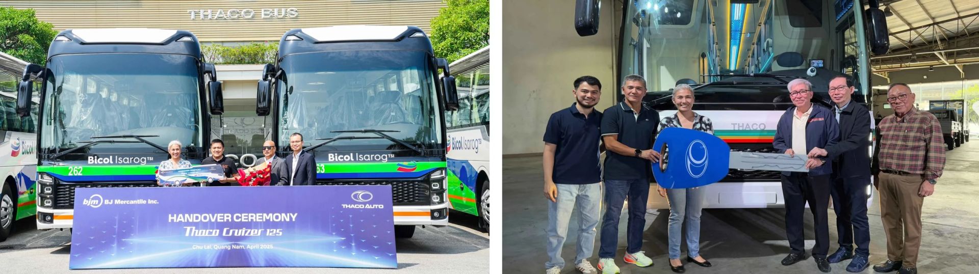 B&agrave;n giao xe bus THACO cho c&aacute;c kh&aacute;ch h&agrave;ng tại Philippines
