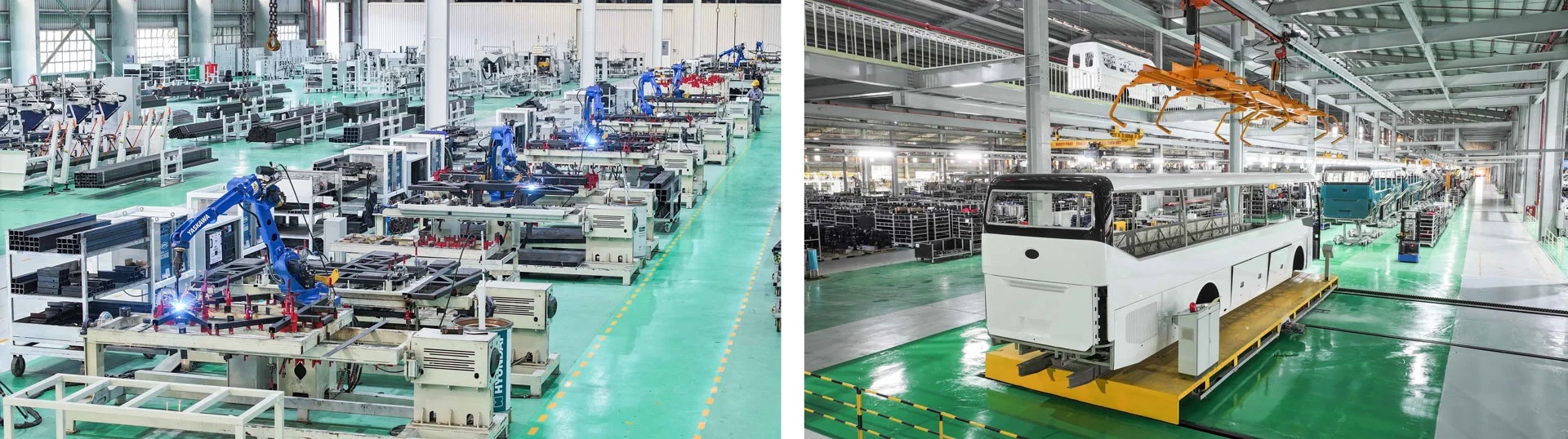 D&acirc;y chuyền c&ocirc;ng nghệ sản xuất xe bus THACO